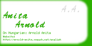 anita arnold business card